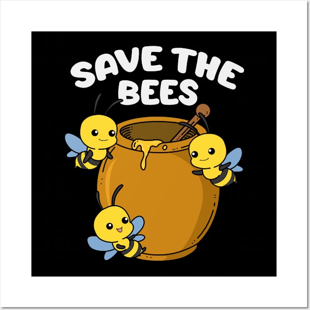 Save The Bees Shirt Women Beekeeper Shirt Men Honey Wall Art by PomegranatePower